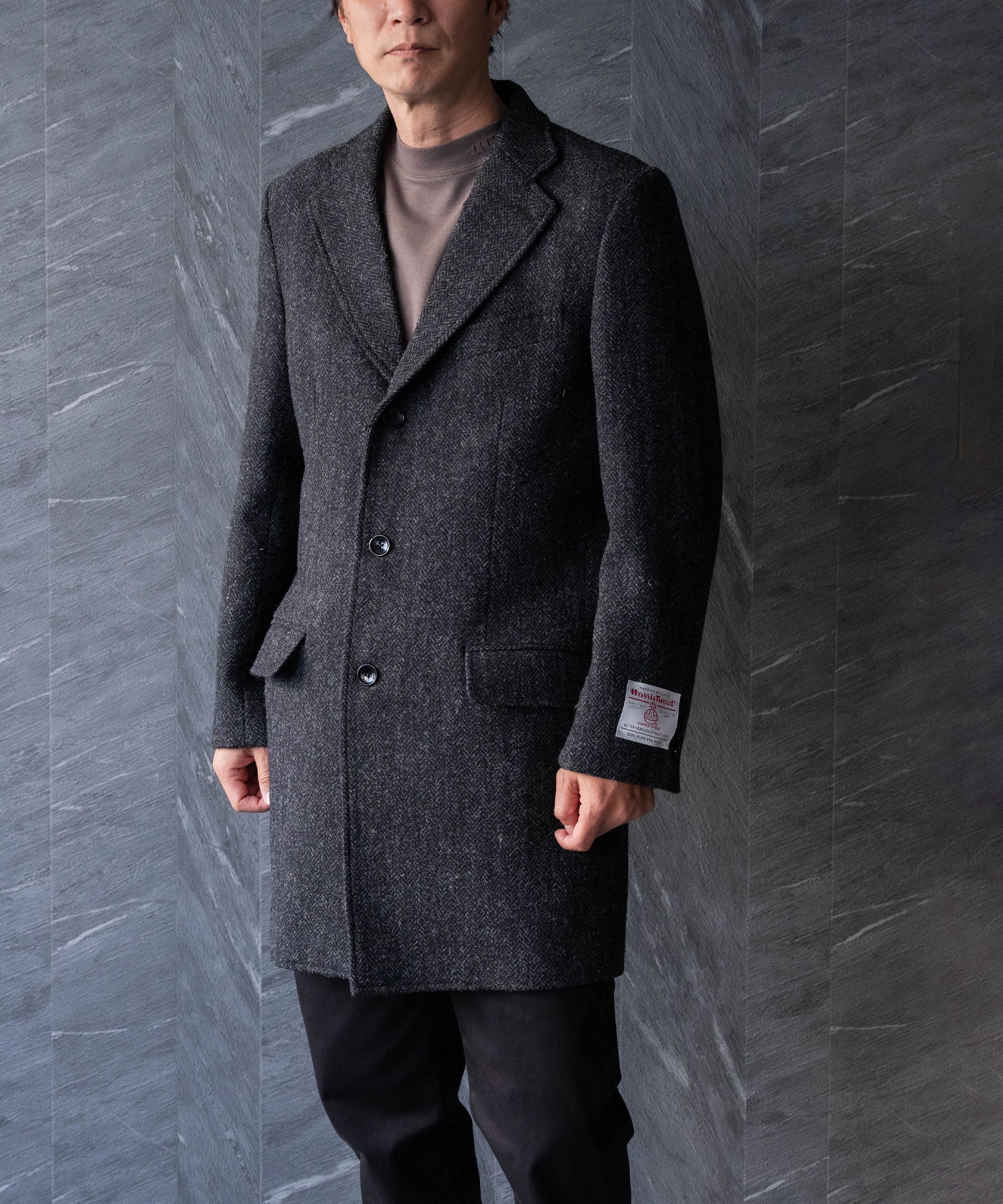 HARRIS TWEED ] ツイードチェスターコート – AWC │ active worker
