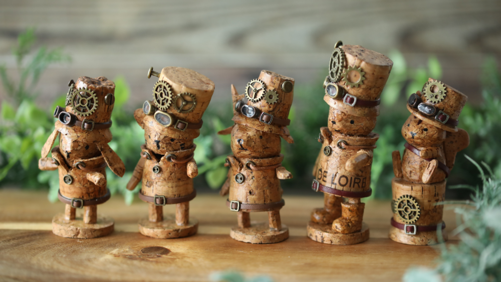 動物たちのコルク人形/スチームパンク仕様 | コルクアートテラス