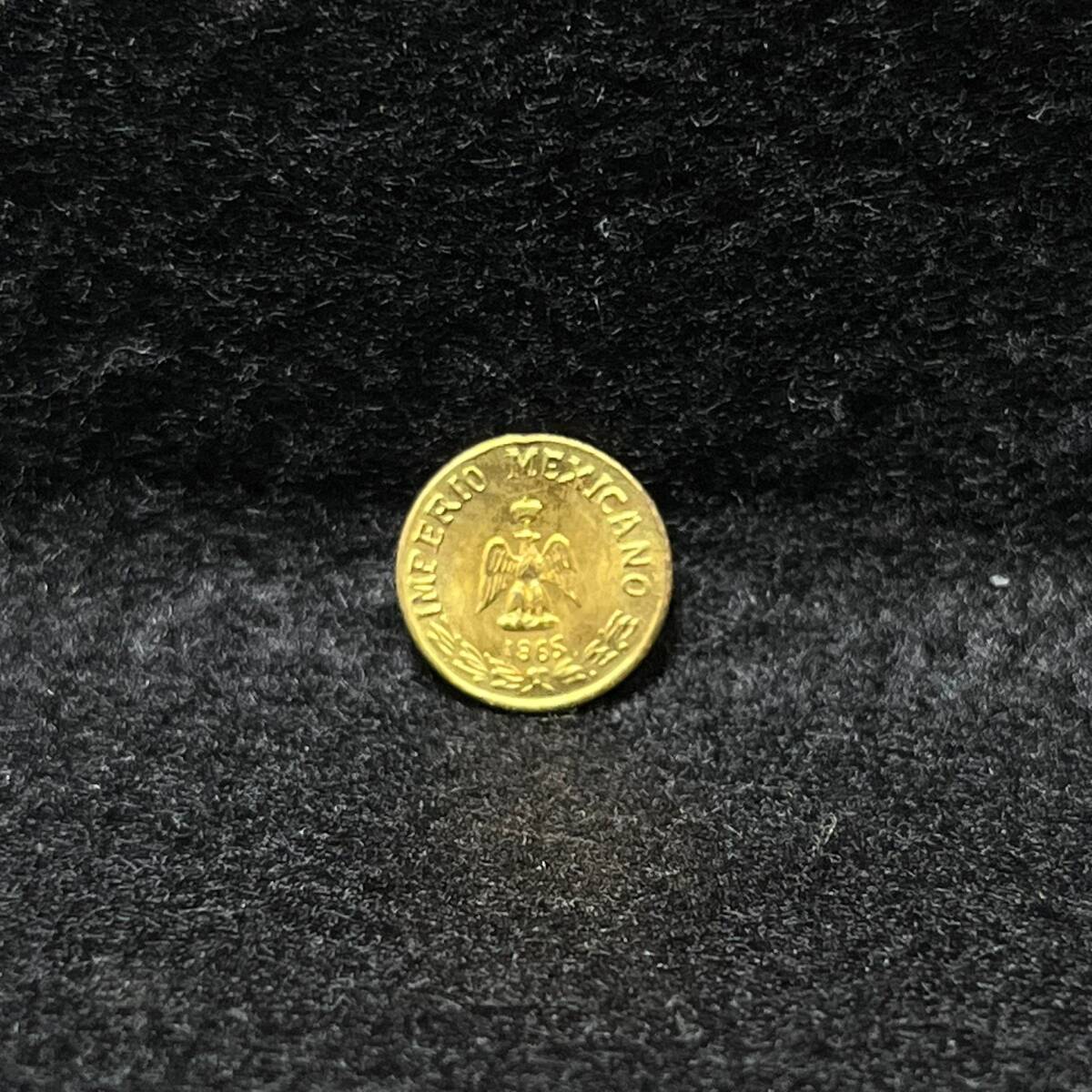 1円~【コレクター放出品】1865年 メキシコ 1ペソ 金貨 量目約0.38g