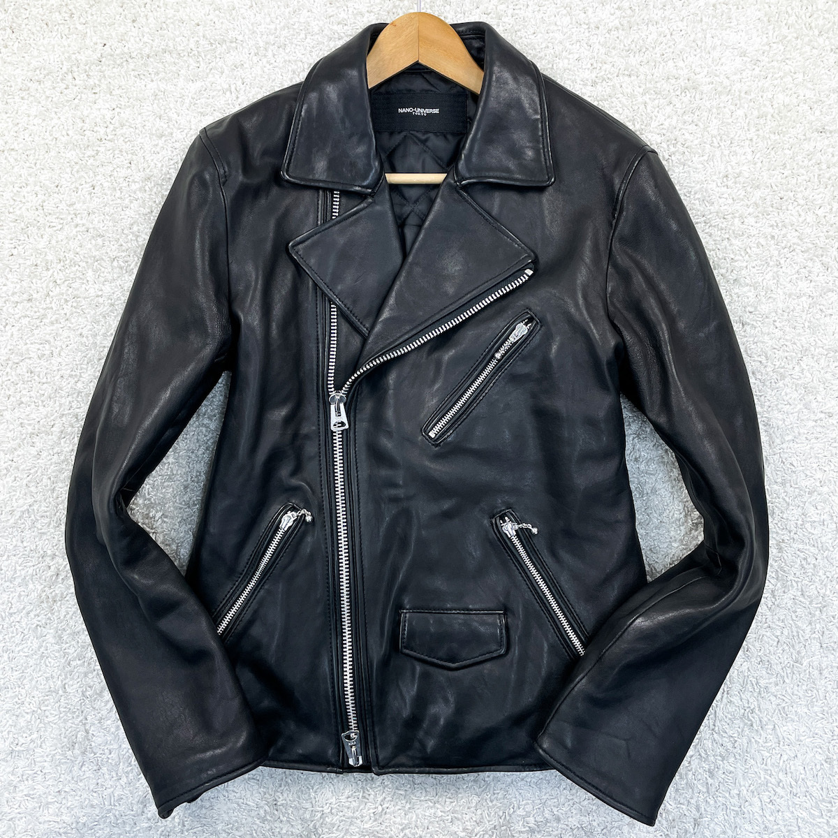NANO UNIVERSE シープスキン ダブルジップ レザージャケット NANO