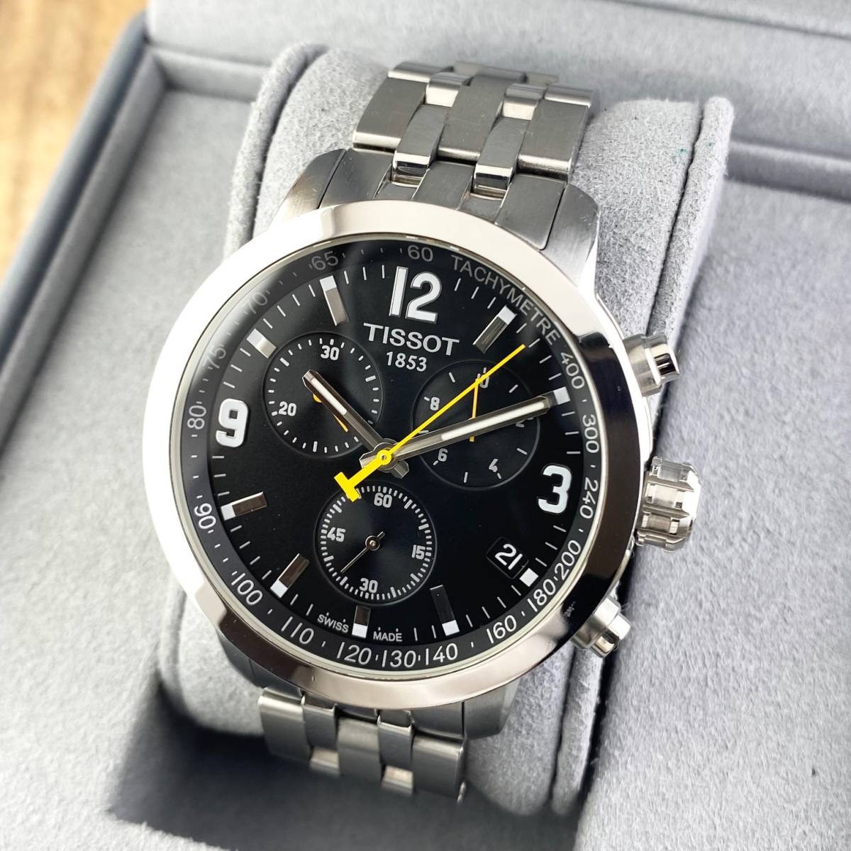 1円〜】TISSOT ティソ 腕時計 メンズ クロノグラフ T055417A ブラック