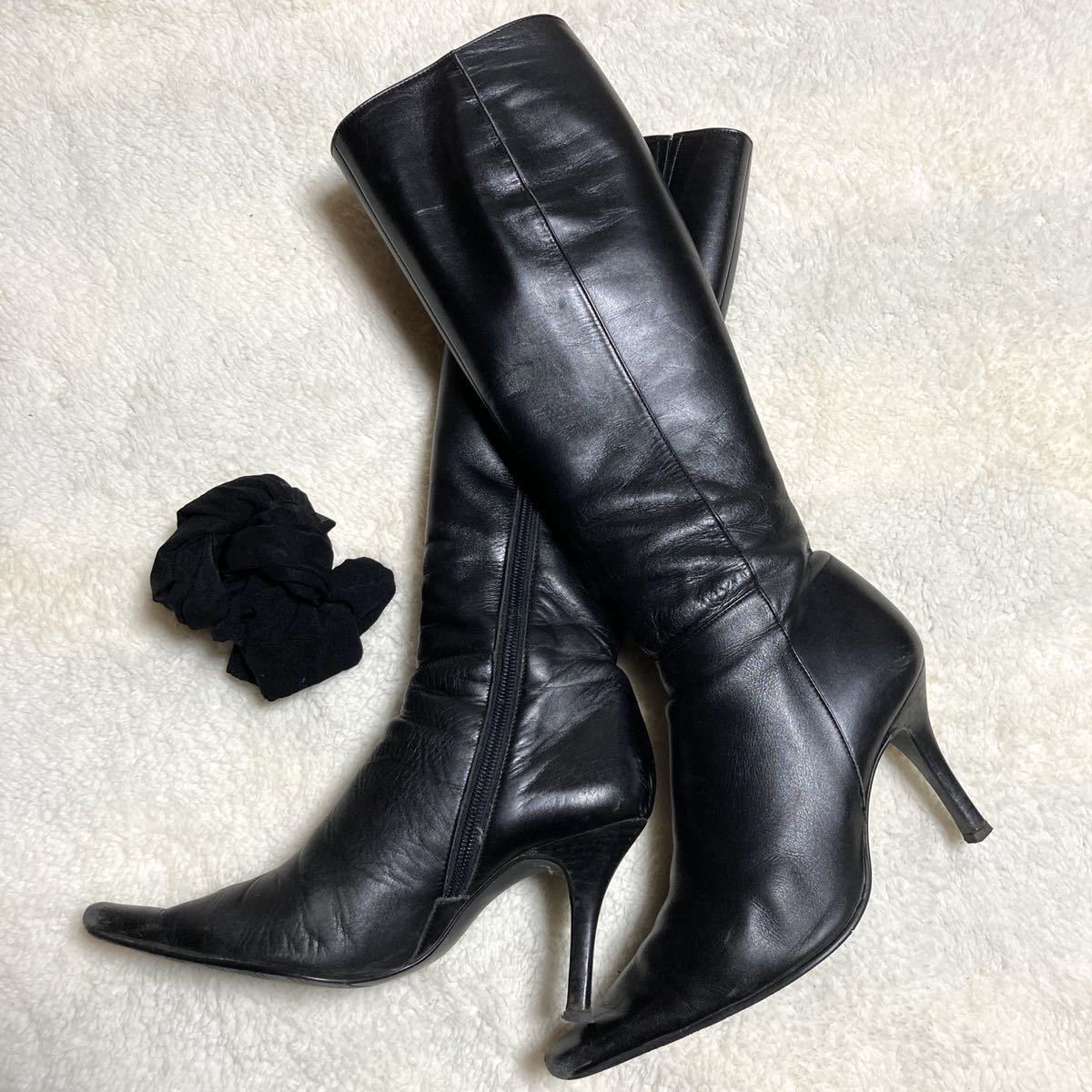 銀座かねまつヒールロングブーツ