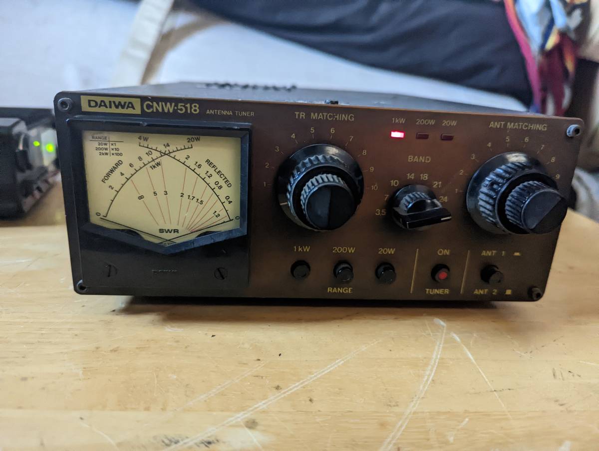 DAIWA CNW-518 アンテナチューナー 1kw 大容量 電源ケーブル DAIWA CNW