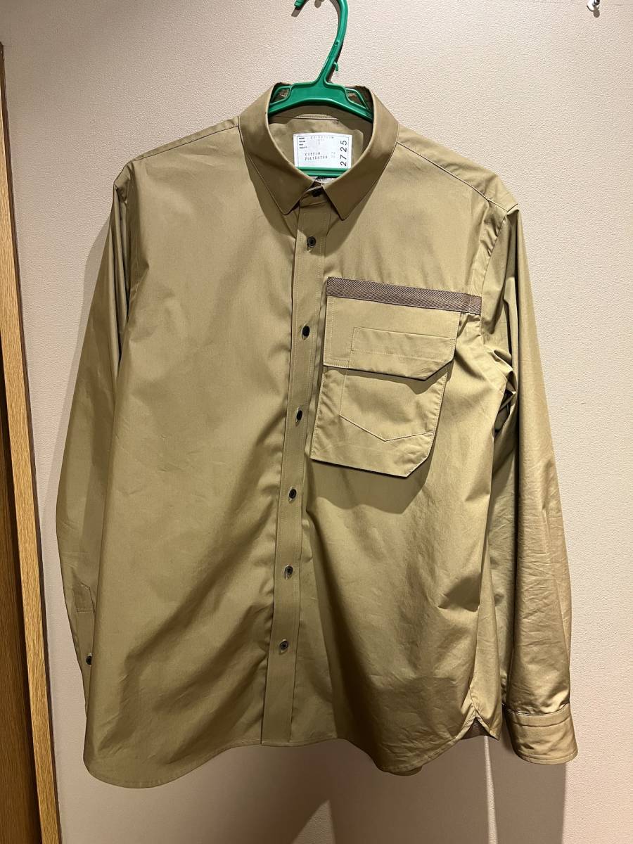 22SS sacai Cotton Weather Shirt ベージュ 2 サカイ シャツ Tシャツ