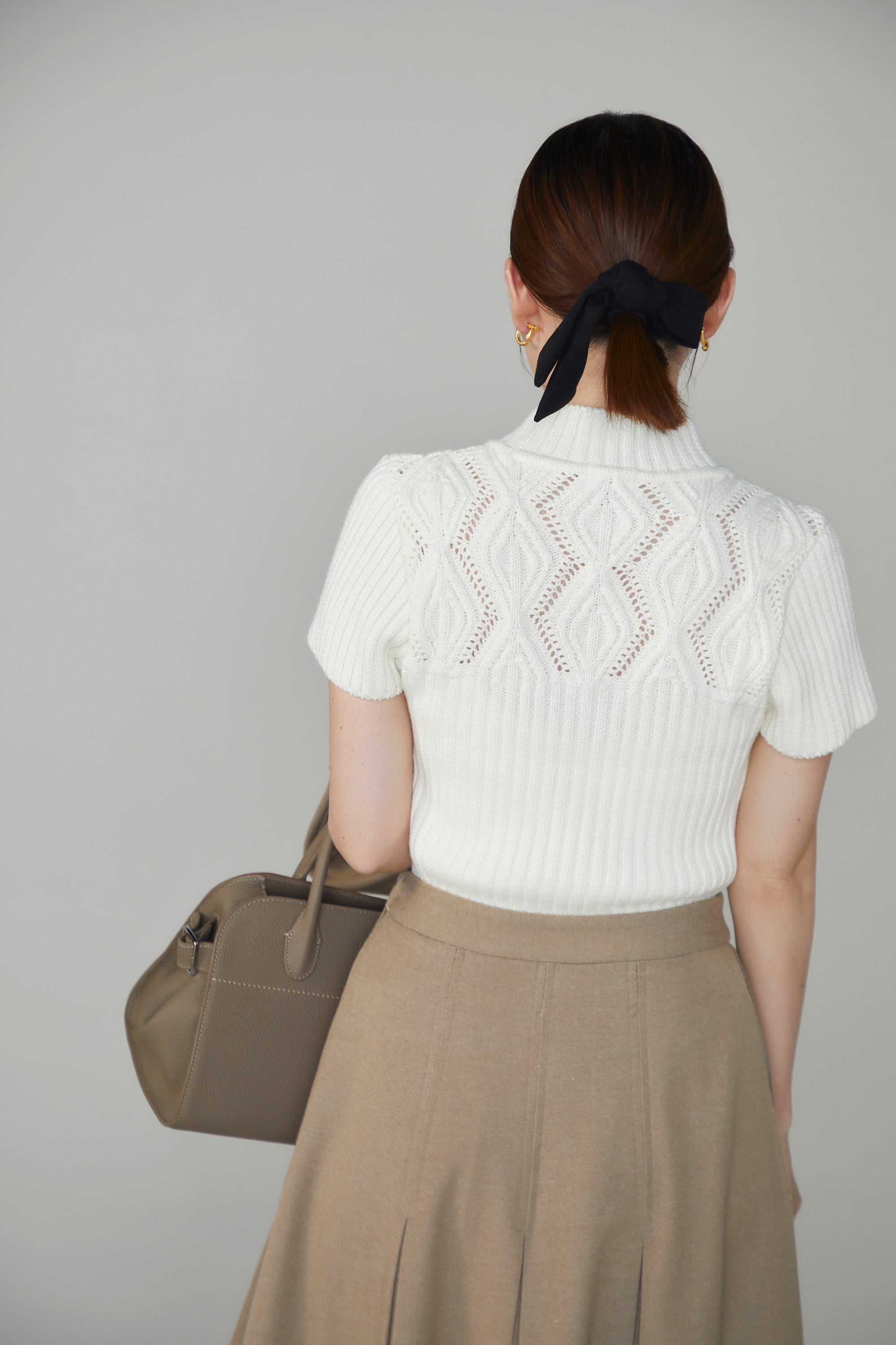 Diamond knit tops (Ivory) – Audire
