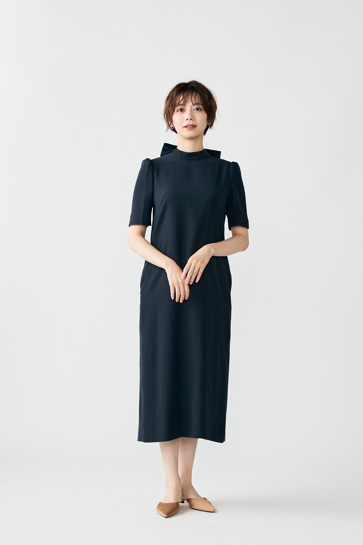 3pattern ribbon dress(Navy) – Audire
