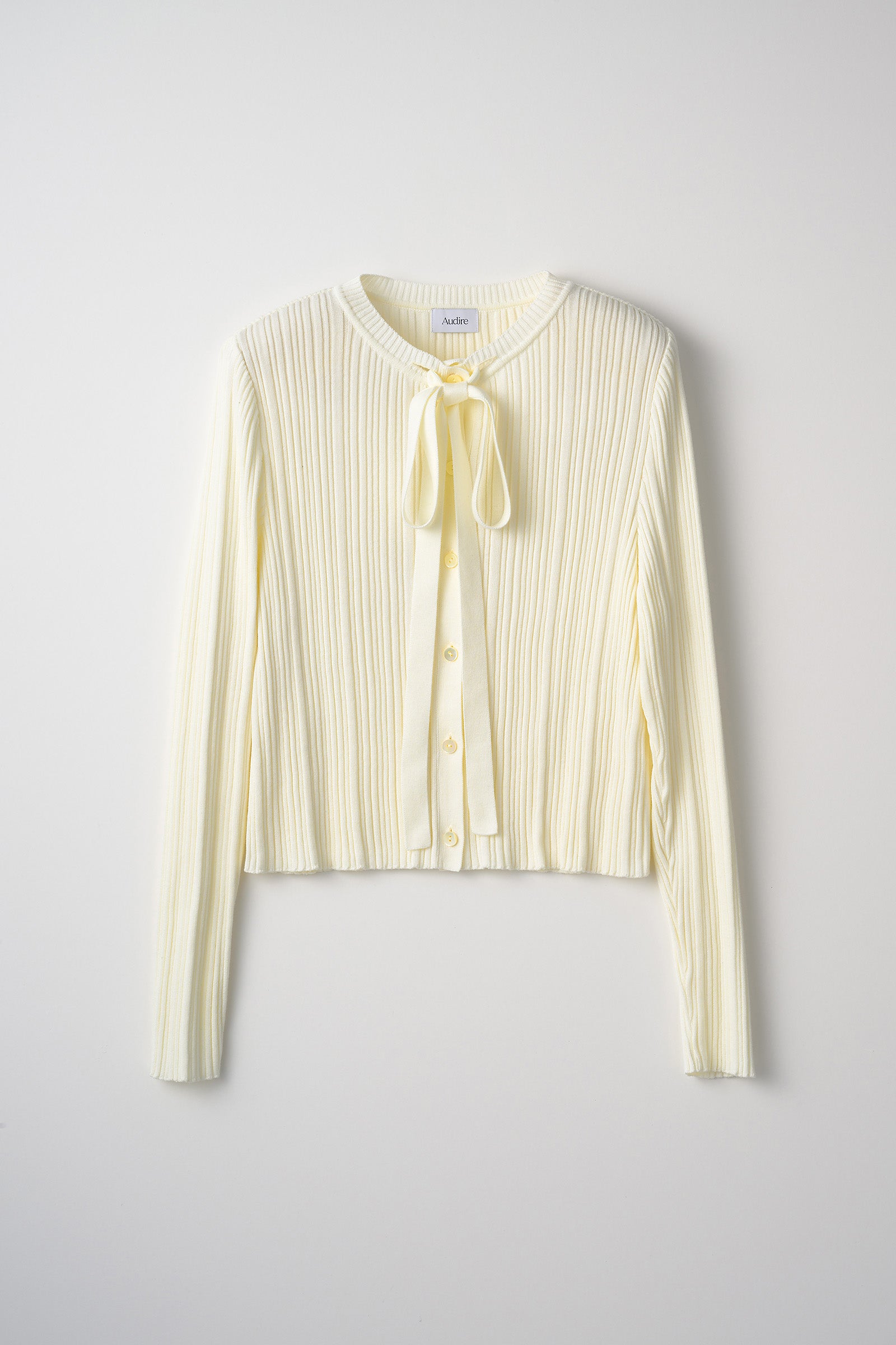 Bowtie rib ensemble knit(Ivory) – Audire