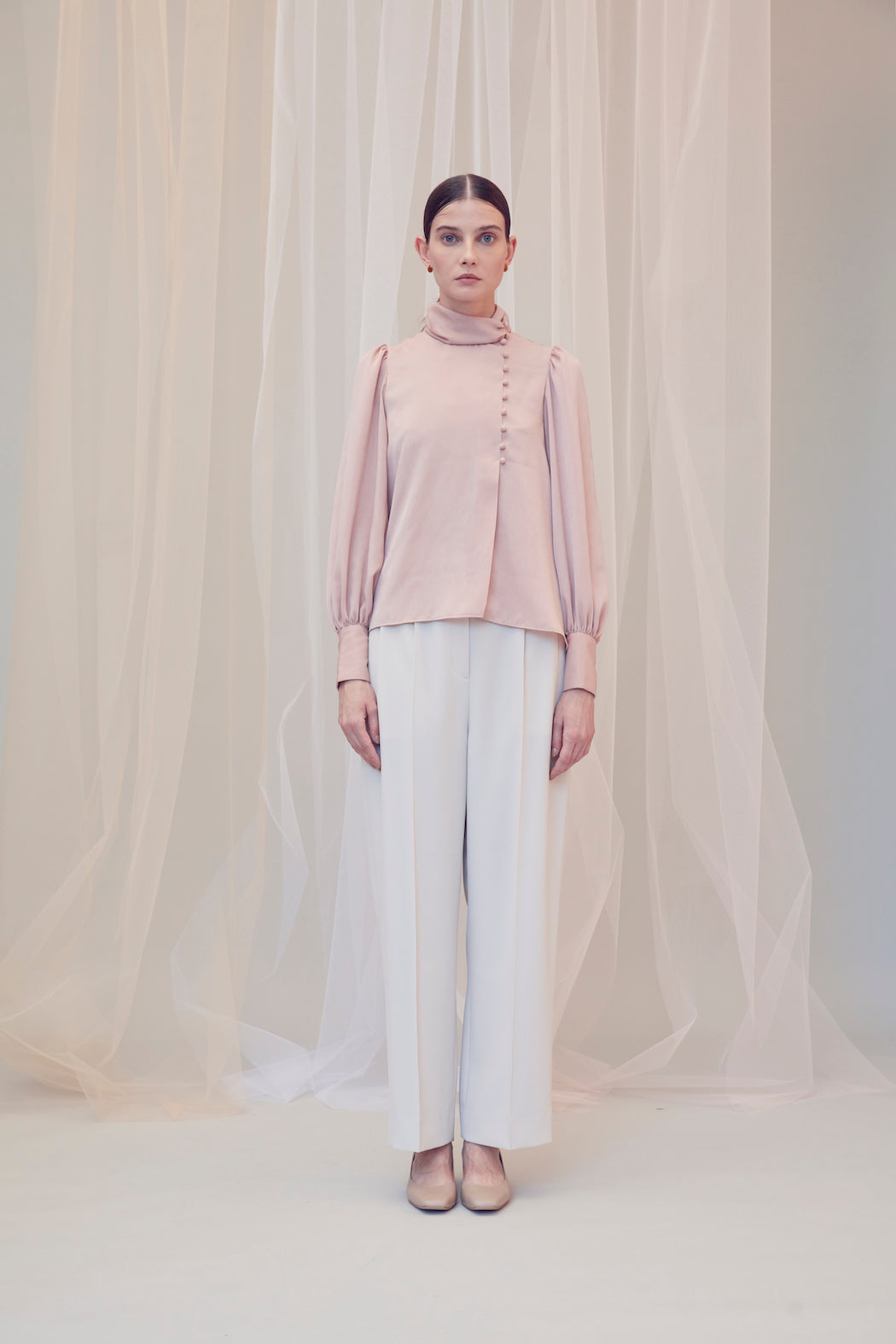 Audire drape blouse (Pink)