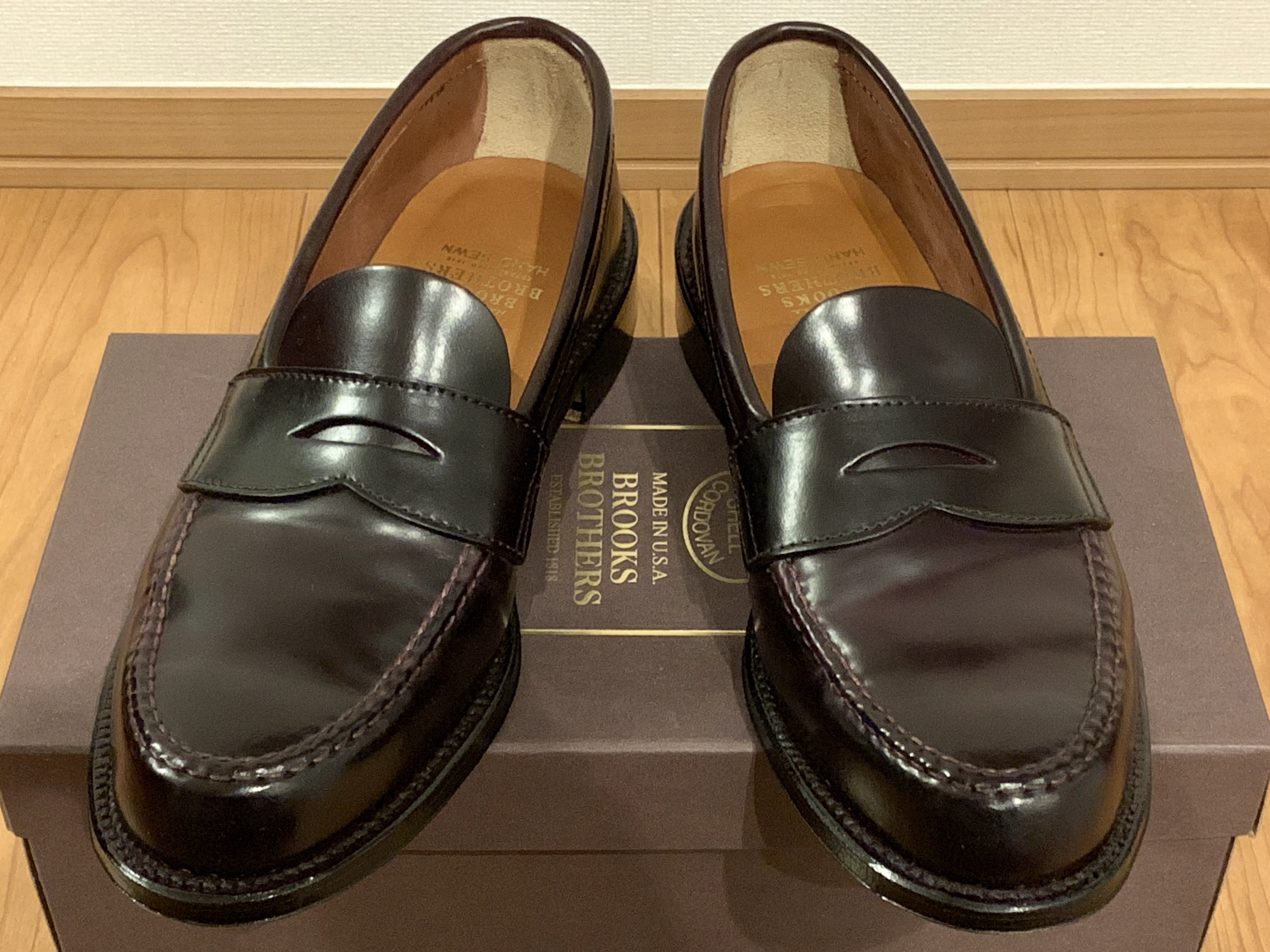 ブルックスブラザーズのアンラインドペニーローファー【オールデン製の