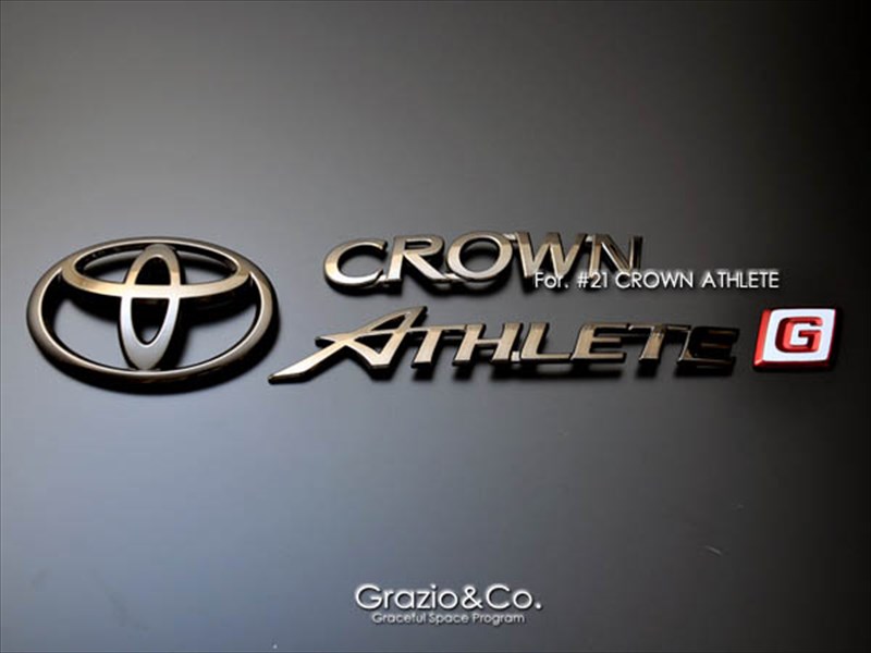 クラウン アスリート 21系 エンブレム CROWNロゴのみ ブラッククローム