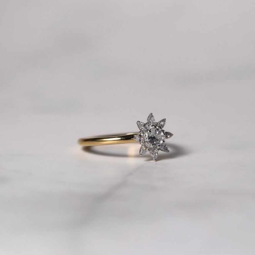 K18・プラチナ〉Starlily ラウンドリング〈VR112〉 – AVATE