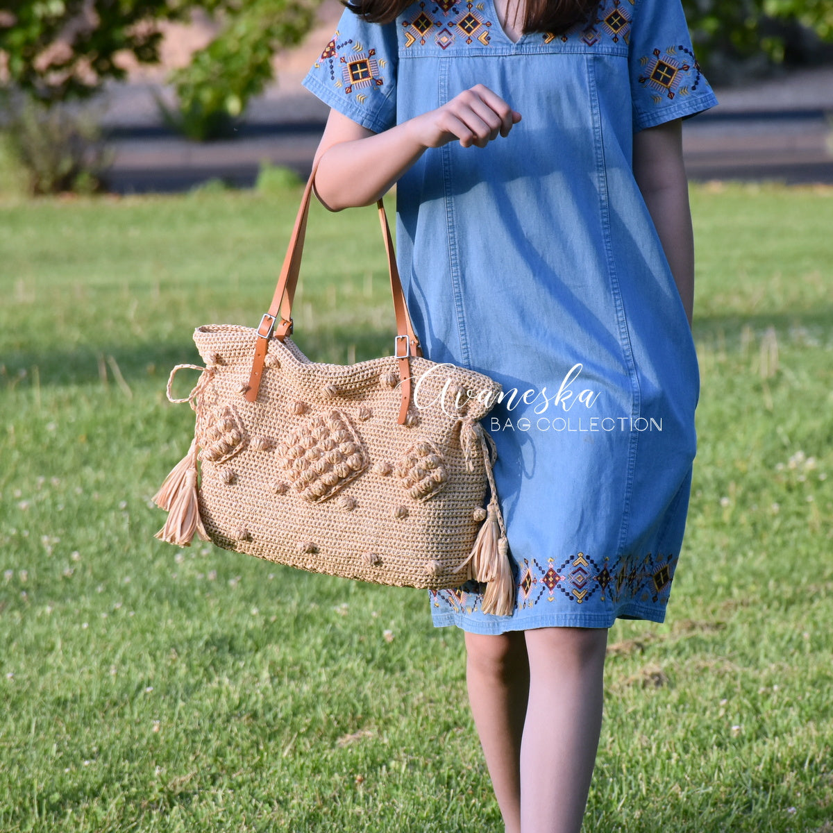 Gerard Darel Inspired Crochet Raffia Straw Bag | Woodstock 24 Hour