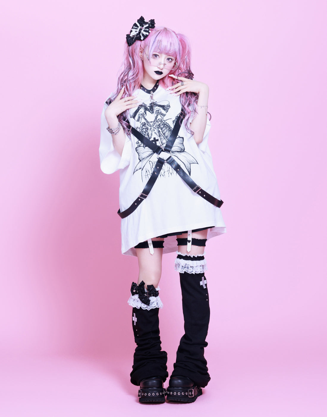 DimMoire ディムモアール AVENCHUMU レッグウォーマー 白 lace ruffle