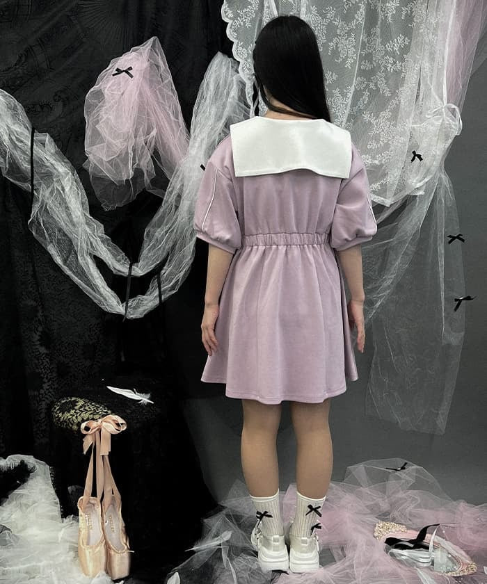 Sailor Collar Cut-and-Sewn Dress – axes femme from JAPAN