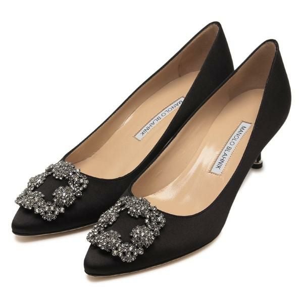 マノロブラニク パンプス ハンギシ フラットシューズ ブラック