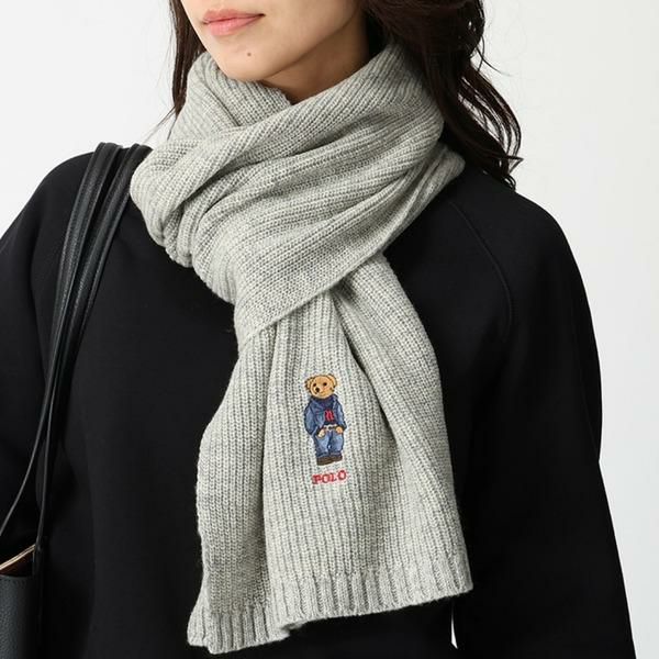 ポロラルフローレン マフラー ソリッド デニム ベア スカーフ ポロベア