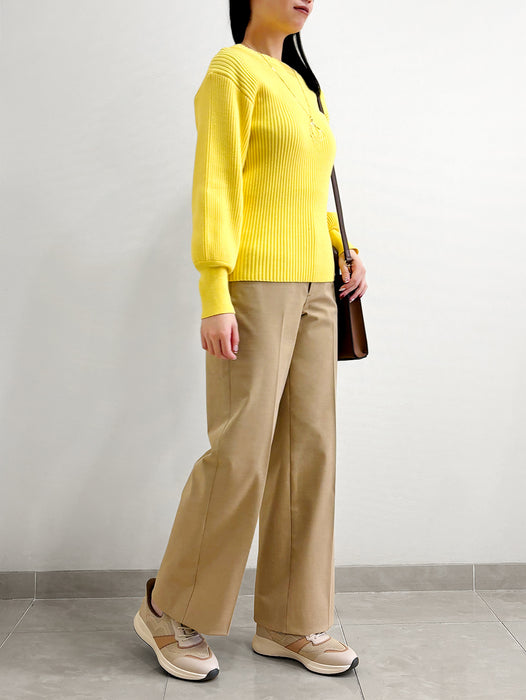 クラッシーチノ・ワイドパンツ(センタープレスあり) — B-THREE