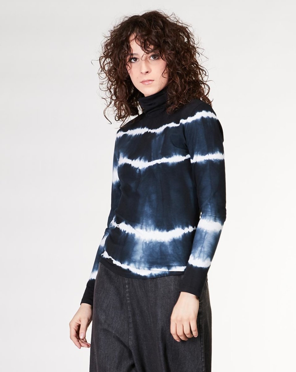 Striped Tie-Dye Rolled Turtleneck Sweater – Baci Fashion