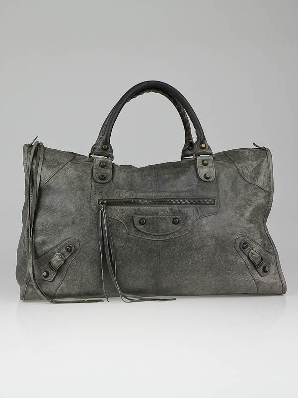 Balenciaga Dark Grey Chevre Leather Work Bag | Yoogi's Closet