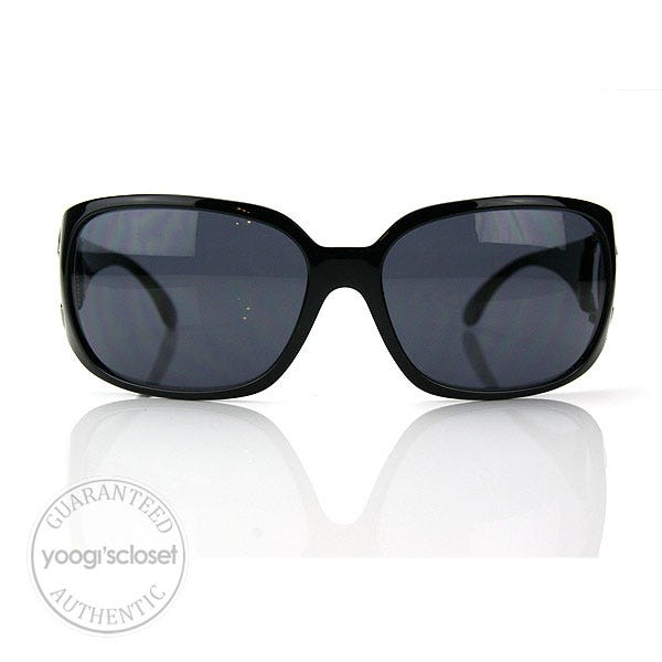 Chanel Black Metal CC Logo Sunglasses 6014 | Yoogi's Closet