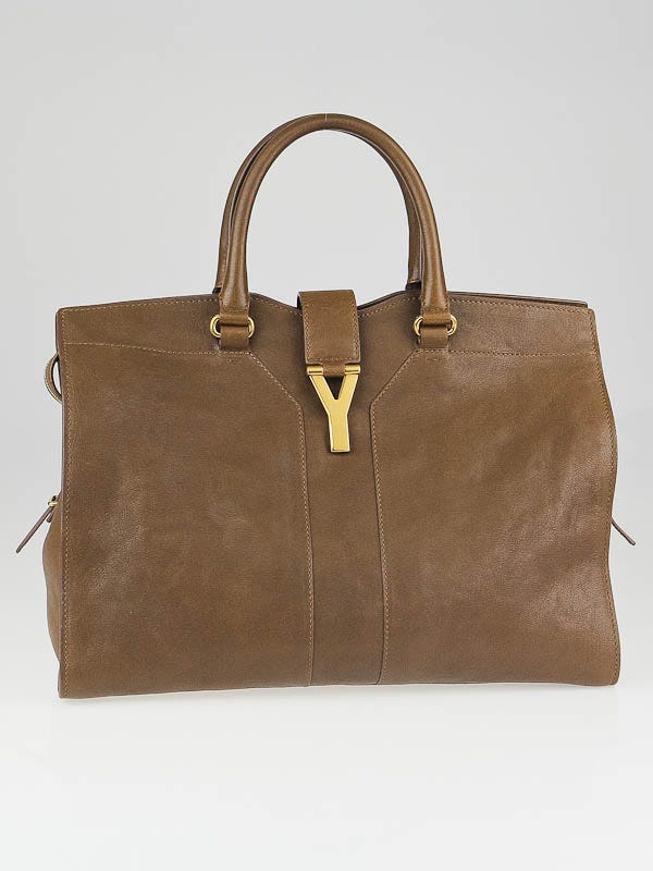 Yves Saint Laurent Brown Leather Large Cabas ChYc Bag | Yoogi's Closet