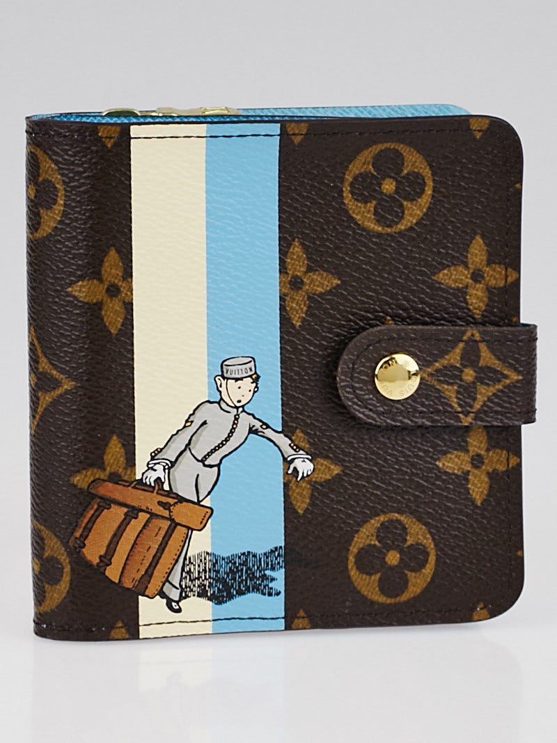 Louis Vuitton Limited Edition Blue Monogram Groom Compact Zippy