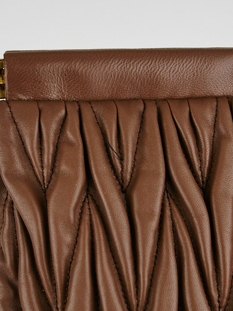 Miu Miu Cocco Matelasse Quilted Leather Frame Clutch Bag 5N1573