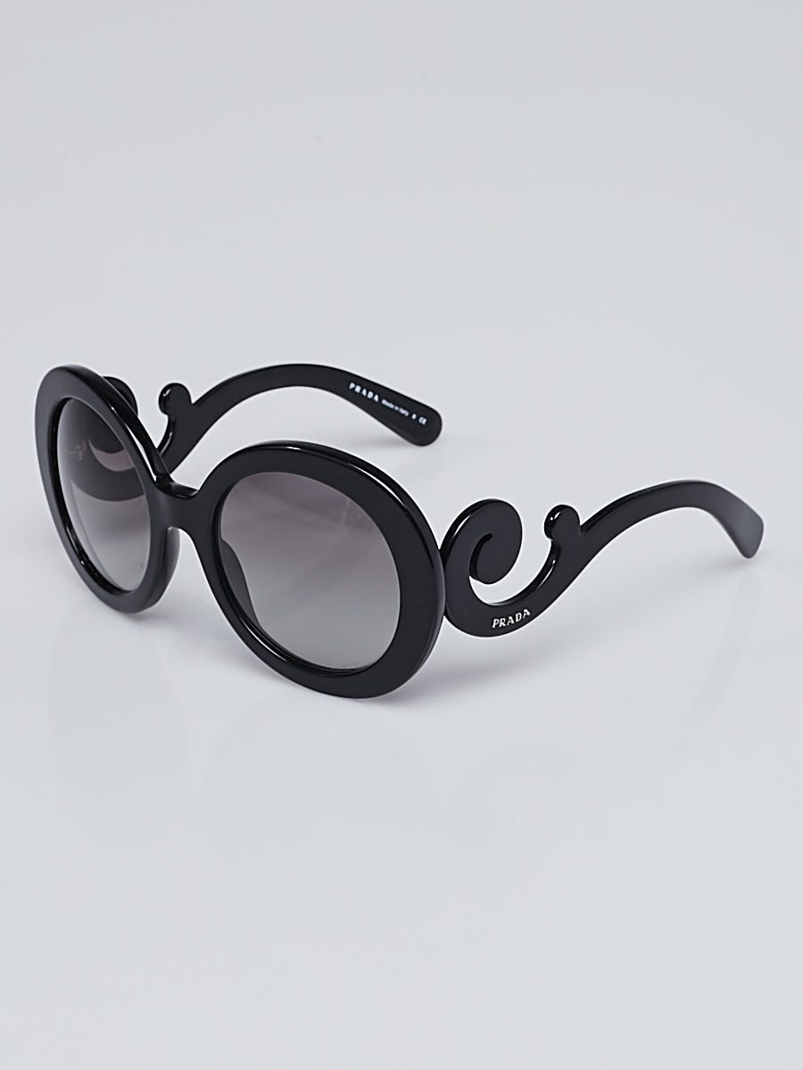 Prada Black Oversized Round Frame Baroque Sunglasses - SPR27N