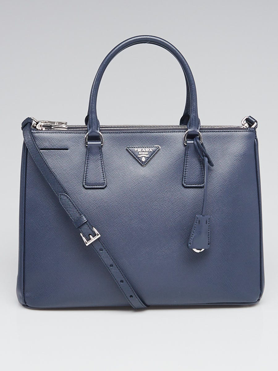 Prada Baltico Saffiano Lux Leather Medium Double Zip Tote Bag