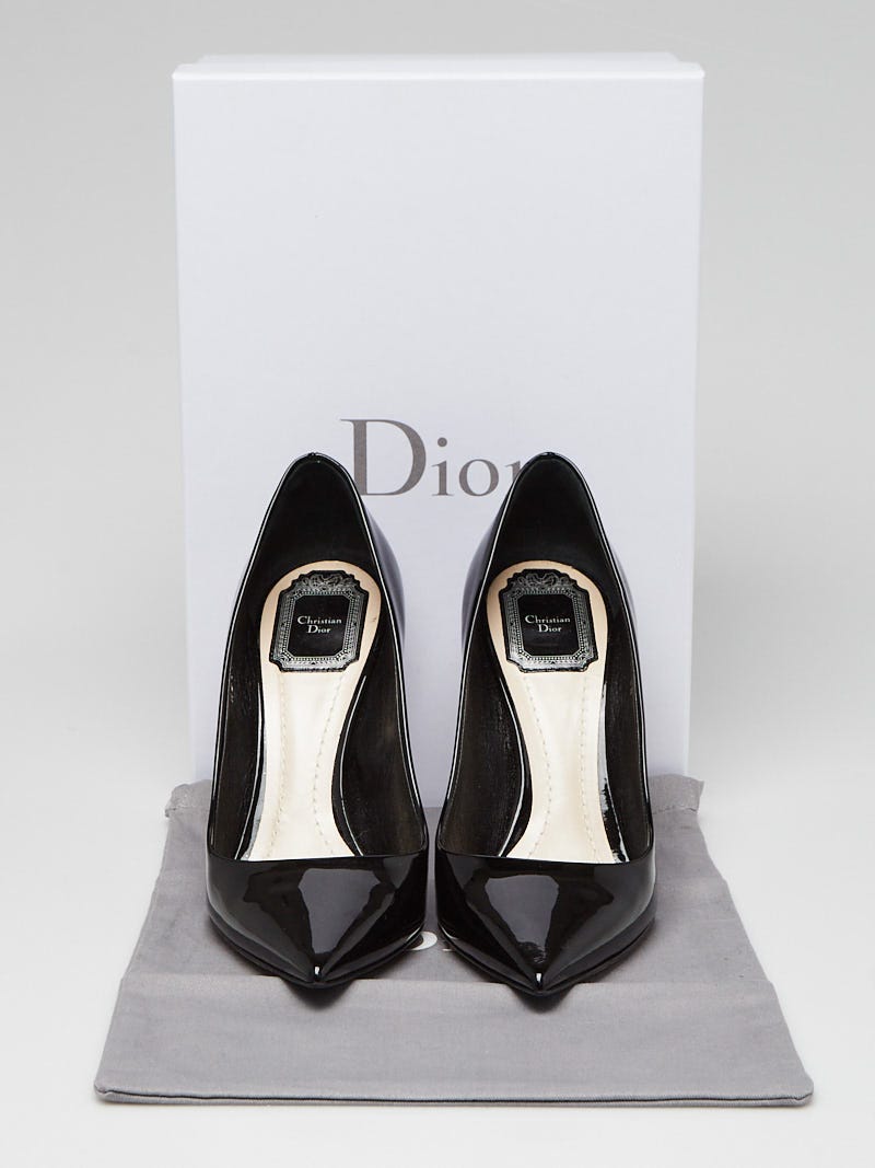 Christian Dior Black Patent Leather Dior Essence Pumps Size 7.5/38