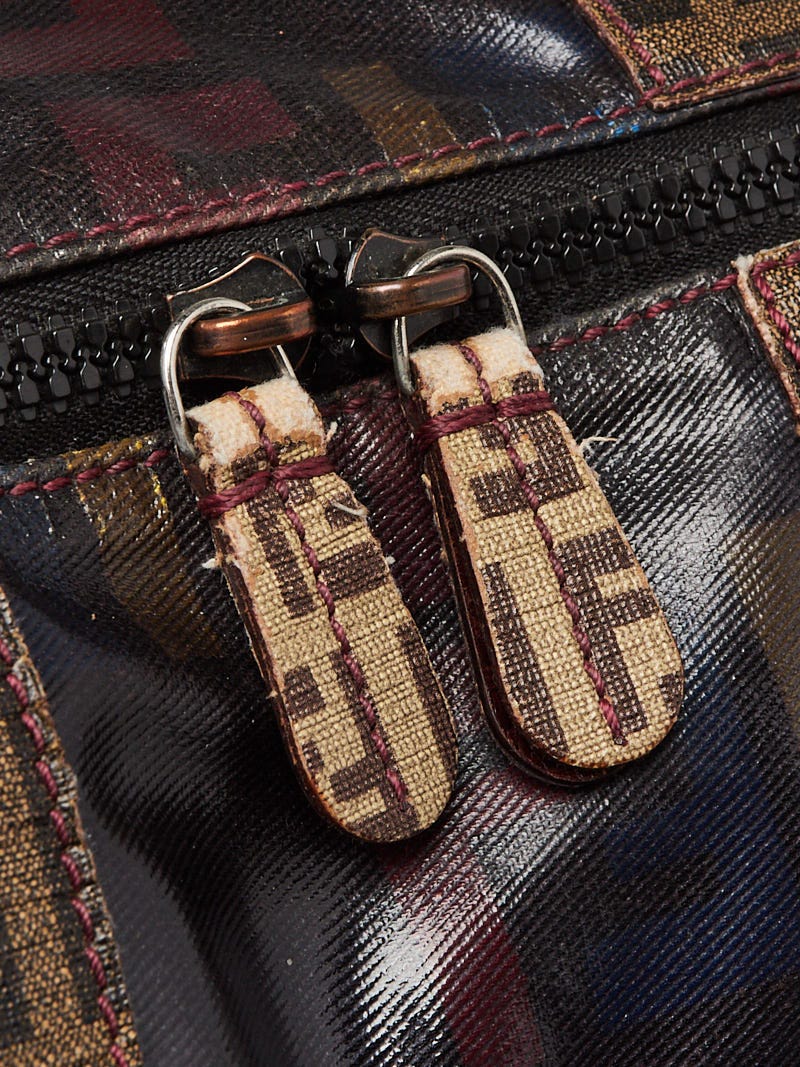 Fendi Zucca Mixed Media Coated Canvas Boston Bag 8BL095 | Yoogi's