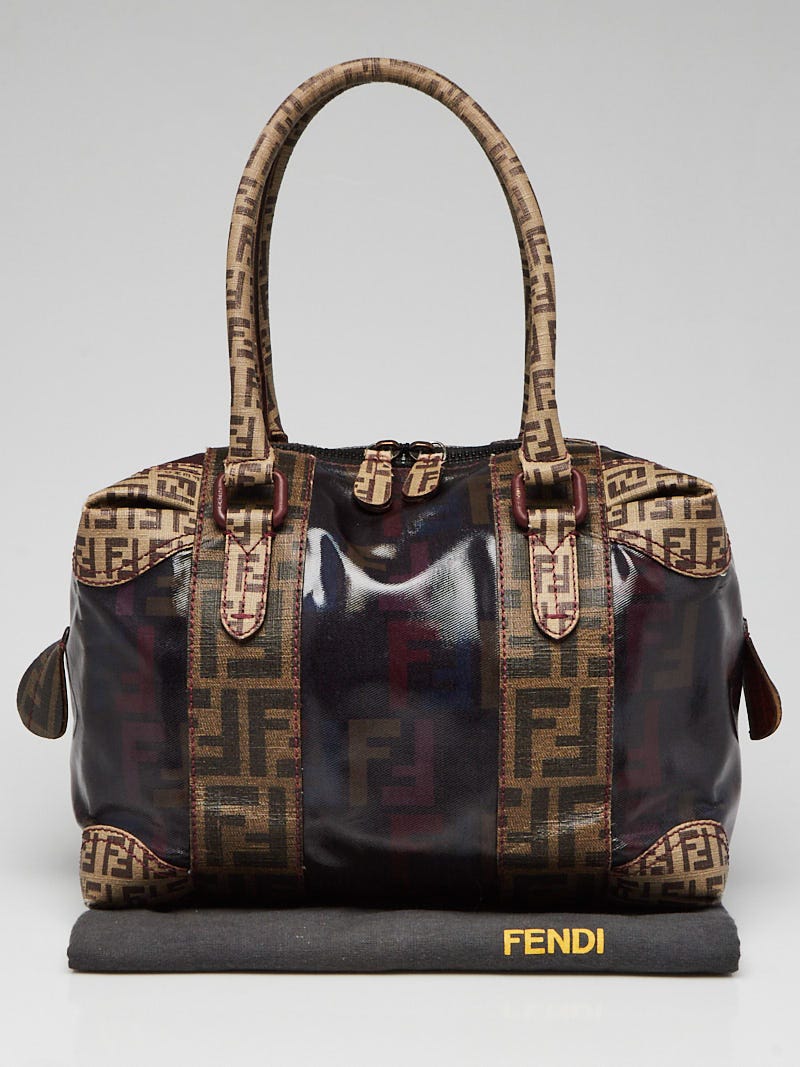 Fendi Zucca Mixed Media Coated Canvas Boston Bag 8BL095 | Yoogi's