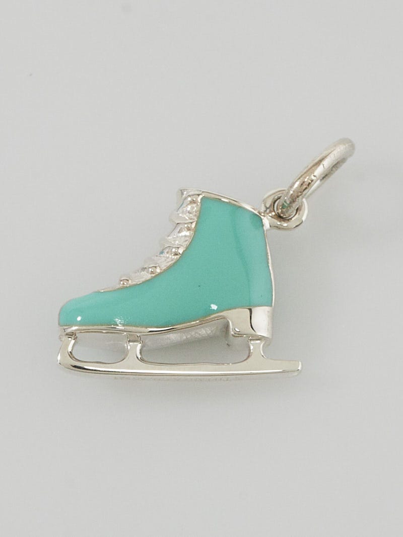 Tiffany & Co. Blue Enamel and Sterling Silver Skate Charm