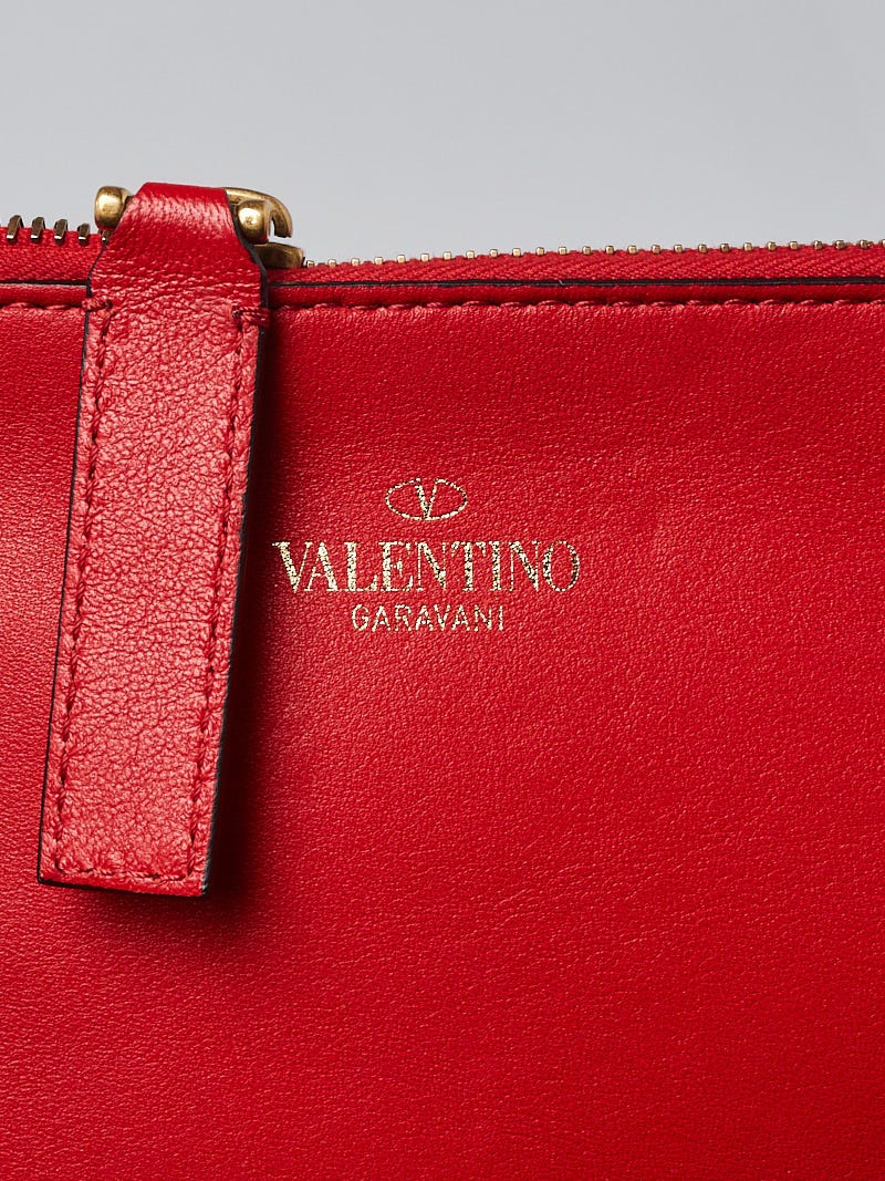 Valentino Pink Pebbled Leather VLogo Escape Medium Tote Bag
