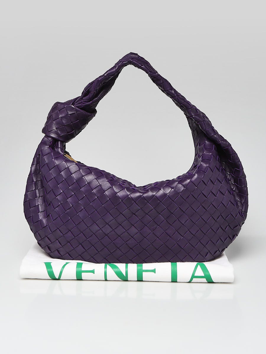 Bottega Veneta Purple Intrecciato Woven Nappa Leather Small Jodie