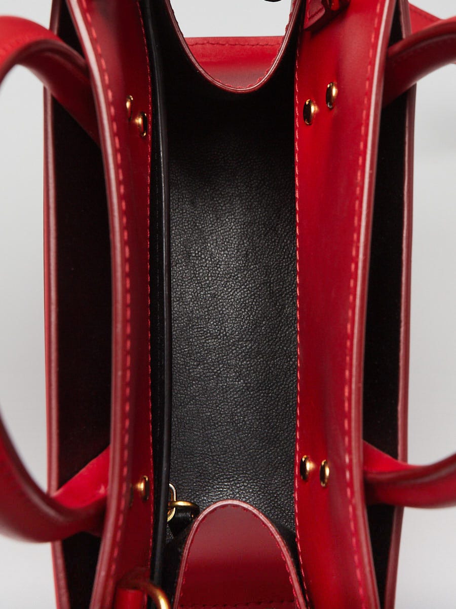 Givenchy Red Smooth Calfskin Leather Mini Horizon Tote Bag