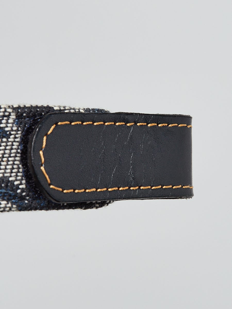 Christian Dior Blue Trotter Logo Canvas CD Belt Size 70/28