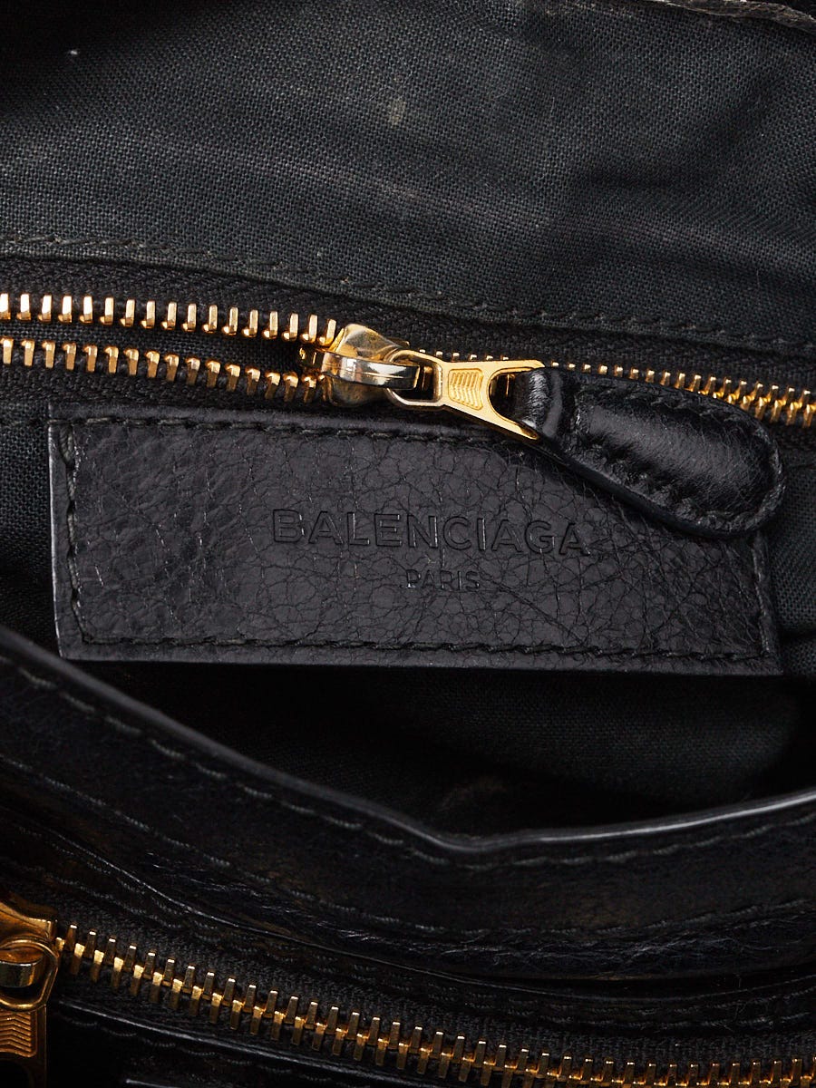 Balenciaga Black Lambskin Leather Motorcycle Mini City Bag