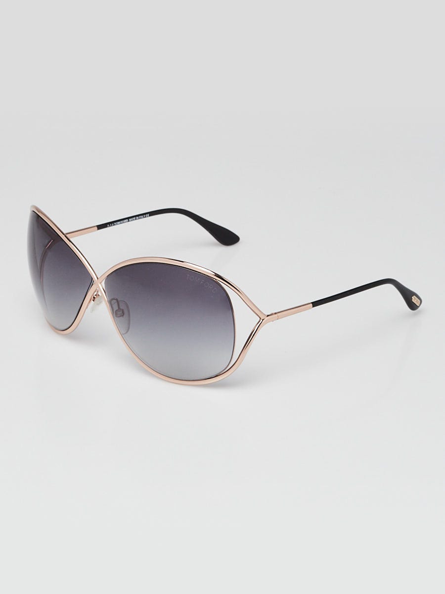 Tom Ford Rose Gold Metal Frame Gradient Tint Miranda Sunglasses
