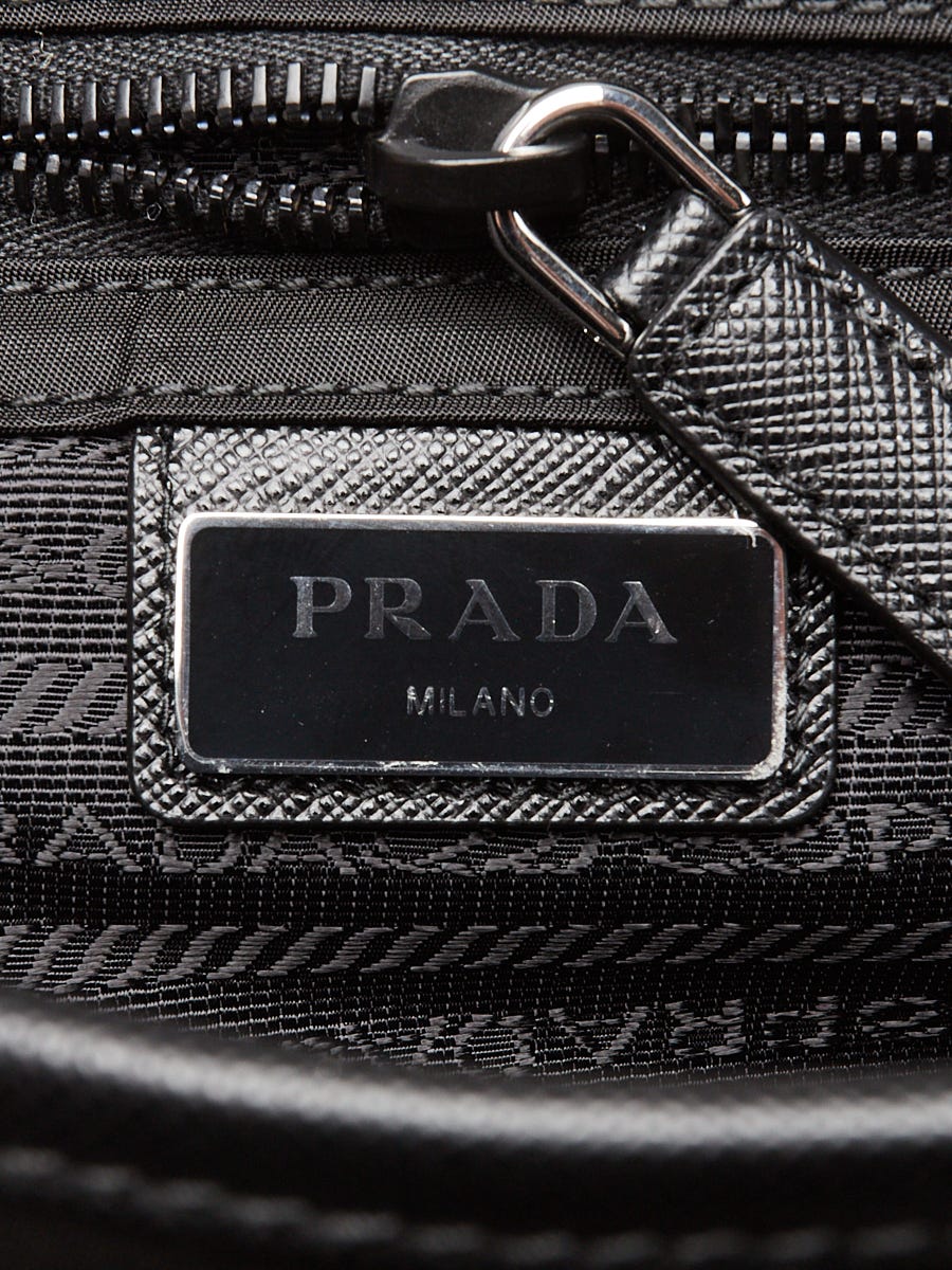 Prada Black Re-Nylon/Leather Crossbody Messenger Bag 2VD034