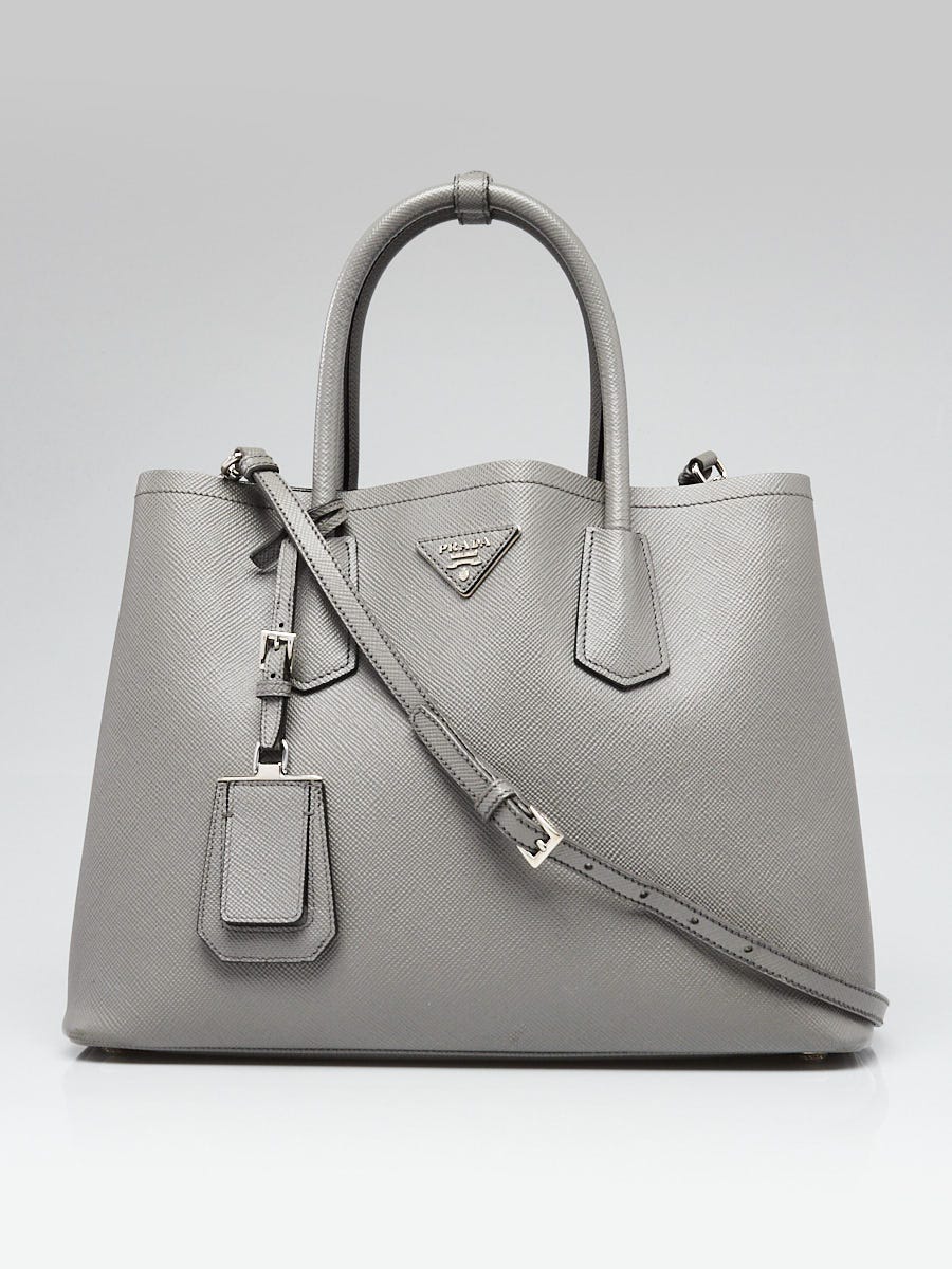 Prada Marmo Saffiano Lux Leather Double Handle Small Tote Bag