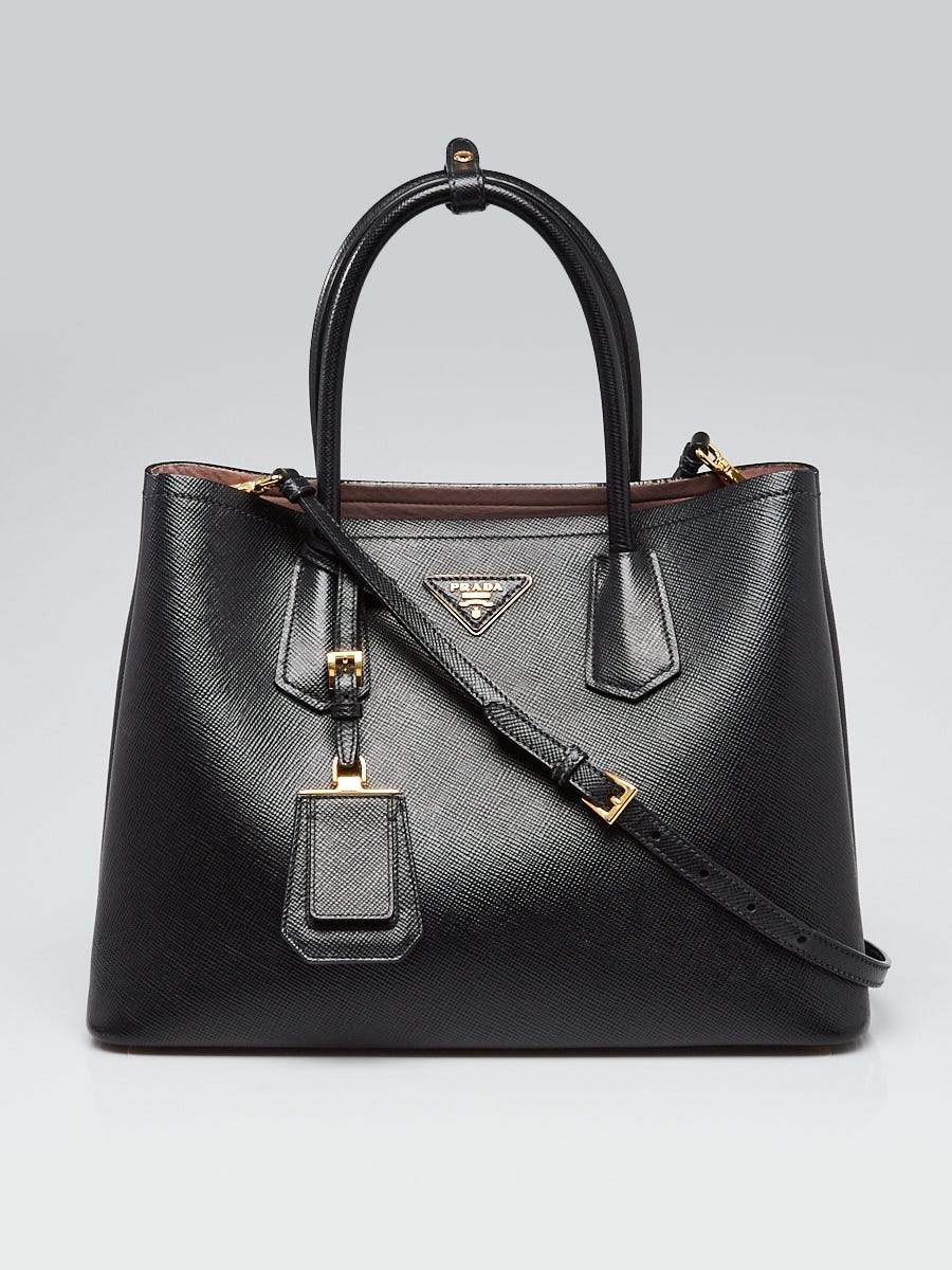 Prada Black Saffiano Leather Double Handle Tote Bag 1BG756
