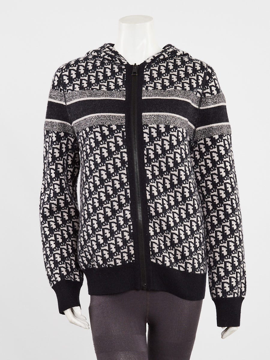 Christian Dior Blue/Black Oblique Technical Cashmere Reversible