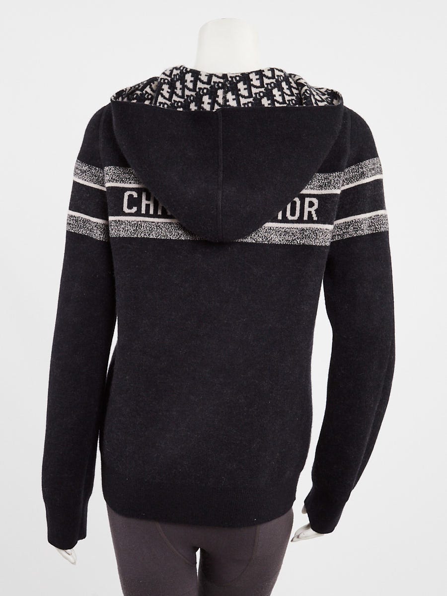 Christian Dior Blue/Black Oblique Technical Cashmere Reversible