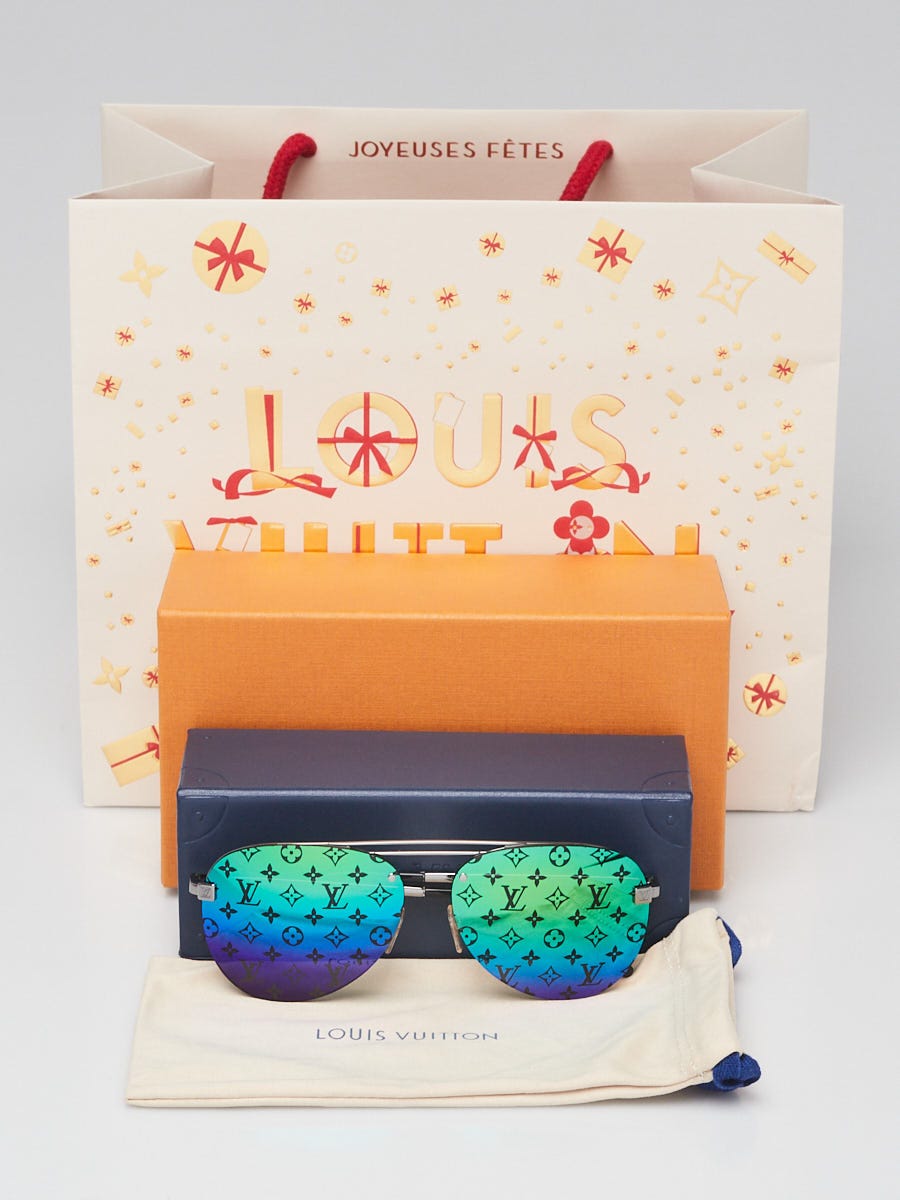 Louis Vuitton Silvertone Metal Clockwise Monogram Sunglasses