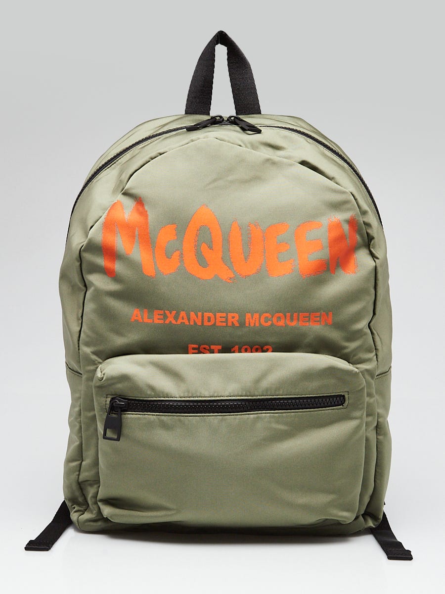 Alexander McQueen Green/Orange Nylon Graffiti Metropolitan