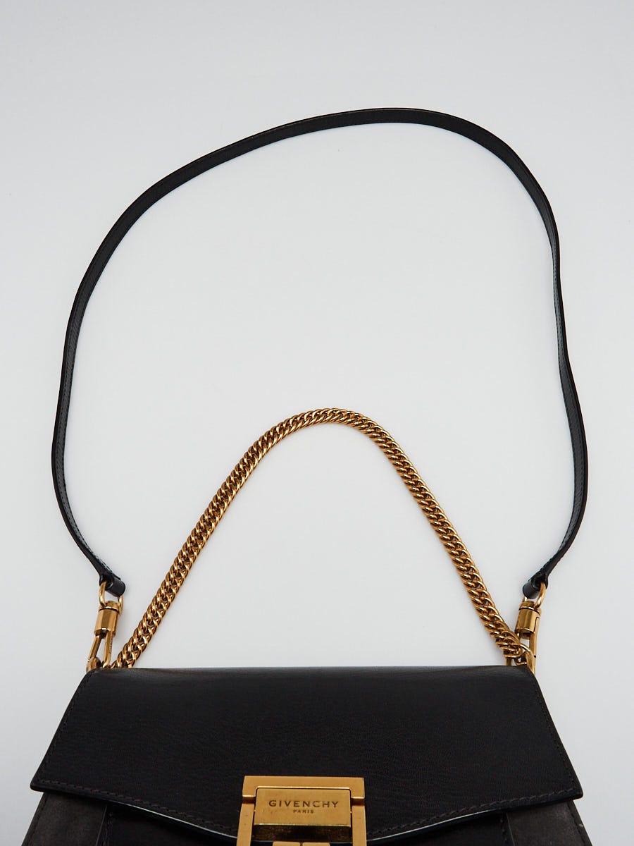 Givenchy Black/Grey Leather/Suede GV3 Small Crossbody Bag