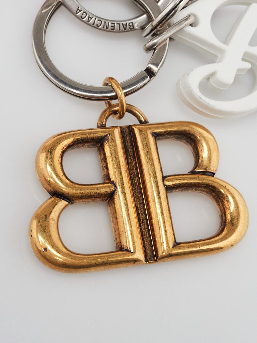 Balenciaga Red Leather Paloma Heart Key Ring and Bag Charm