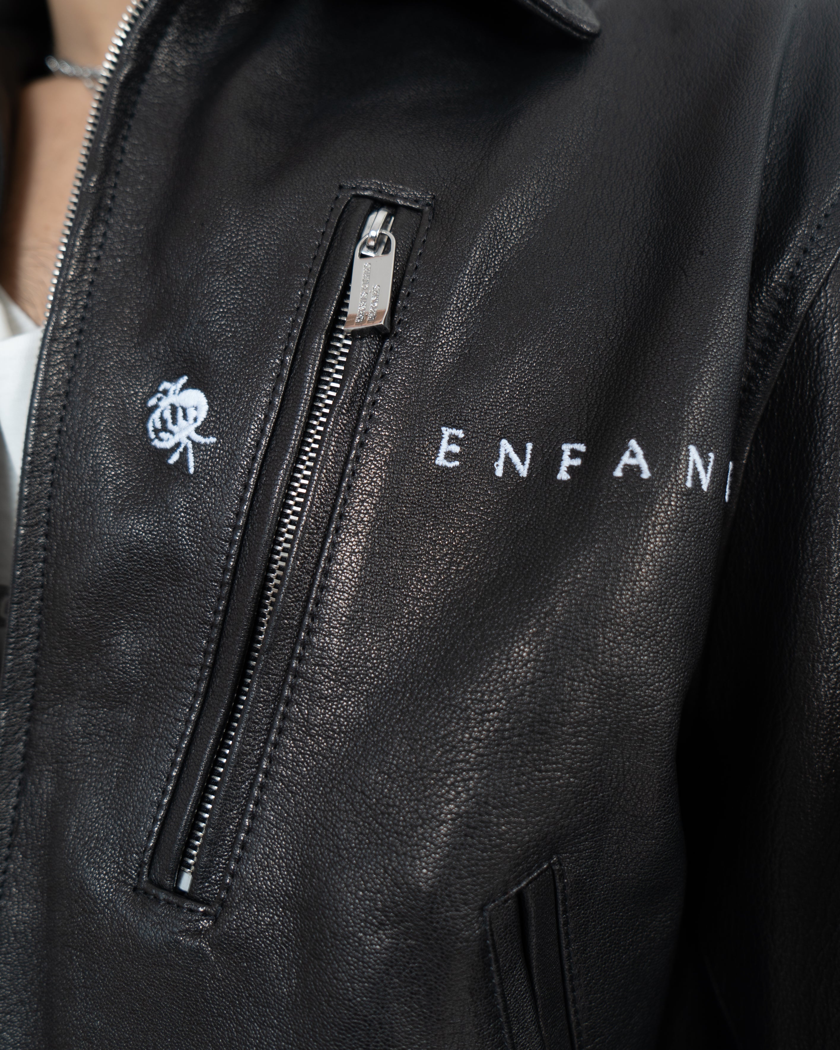 FW23 Opium Den Frank Leather Jacket Black – Backyardarchive