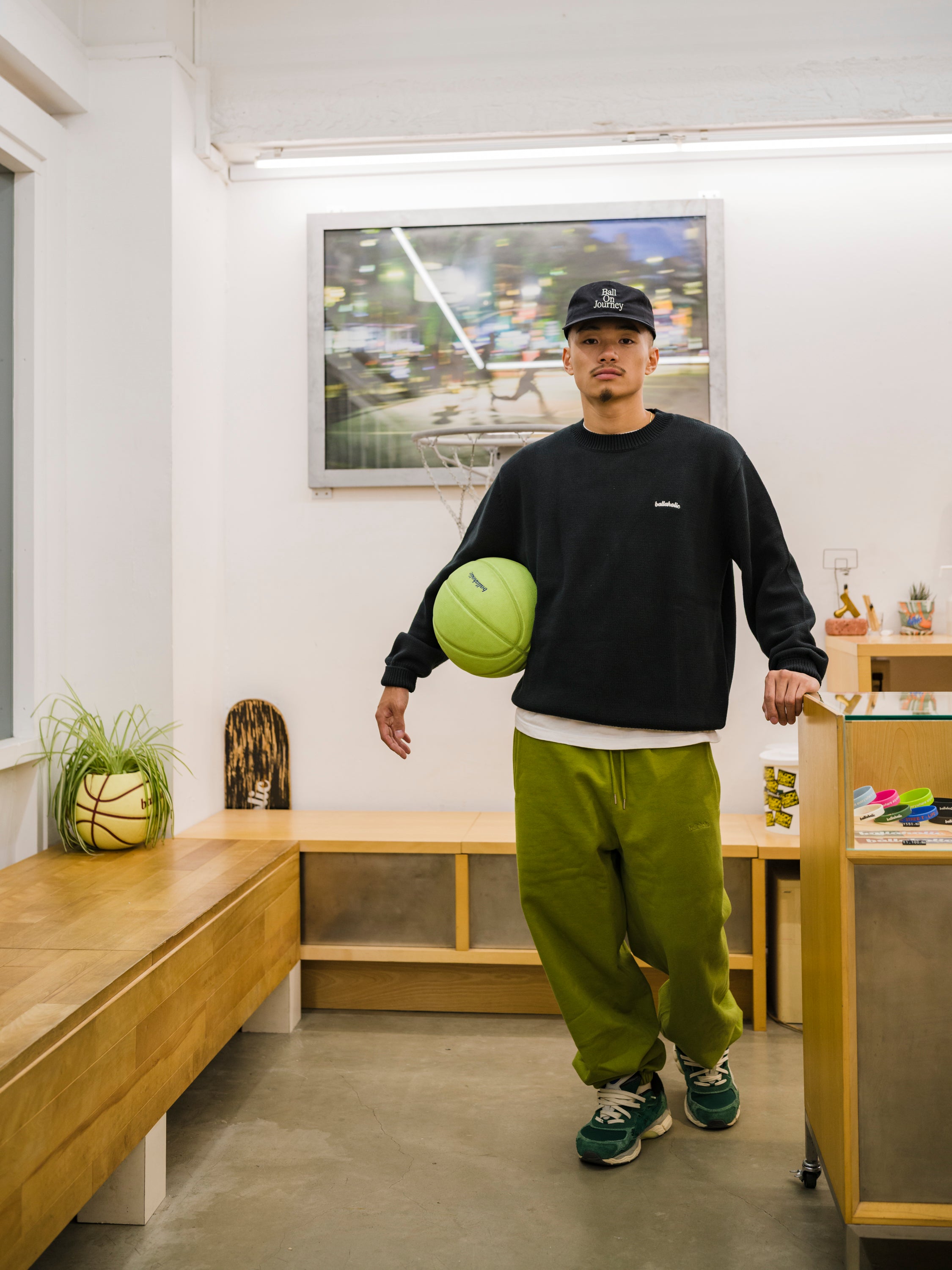 Logo Cotton Knit Sweater (black) – ballaholicオンラインショップ